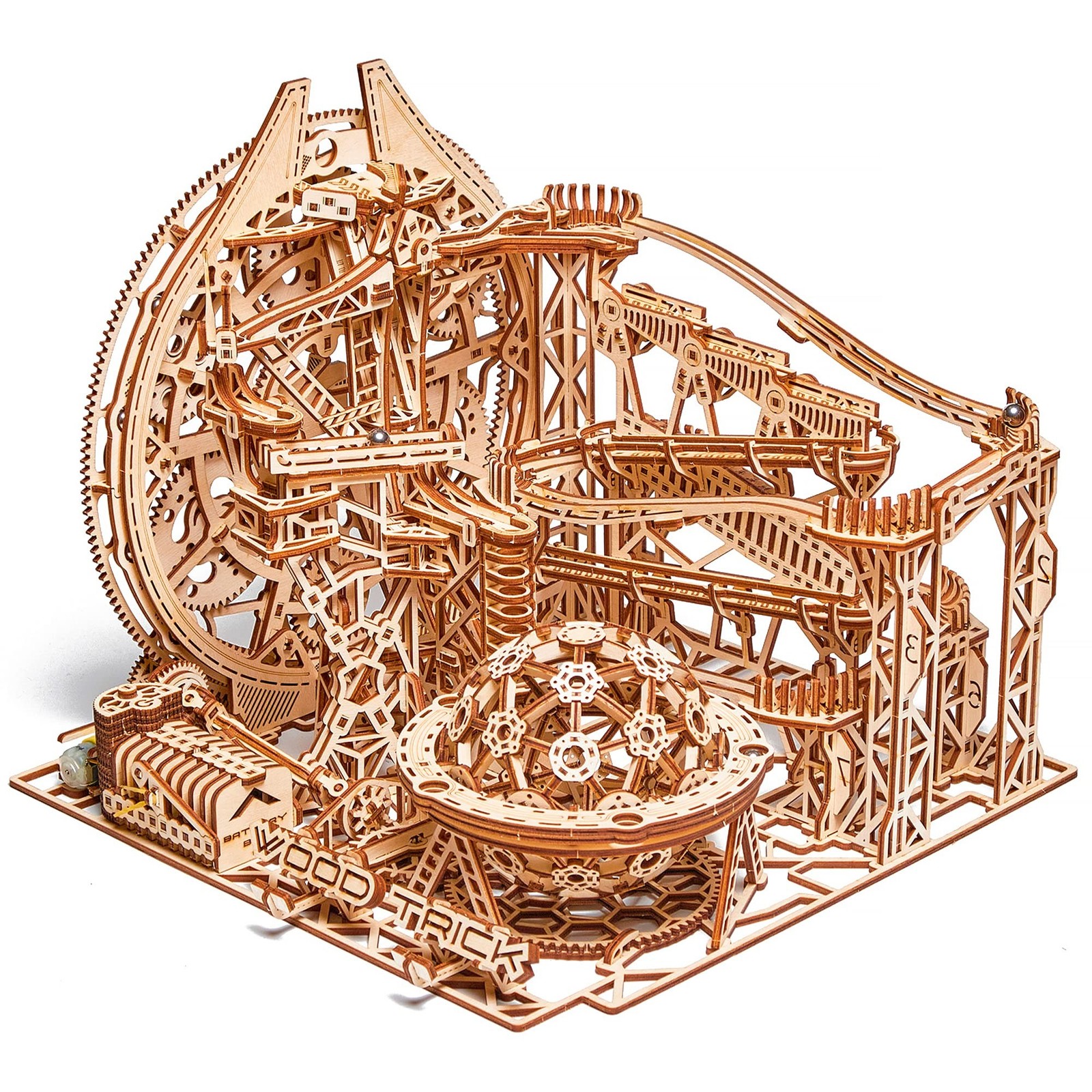 Wood Trick Wooden Marble Run Electric Motorized - 3D Wooden Puzzles for Adult...