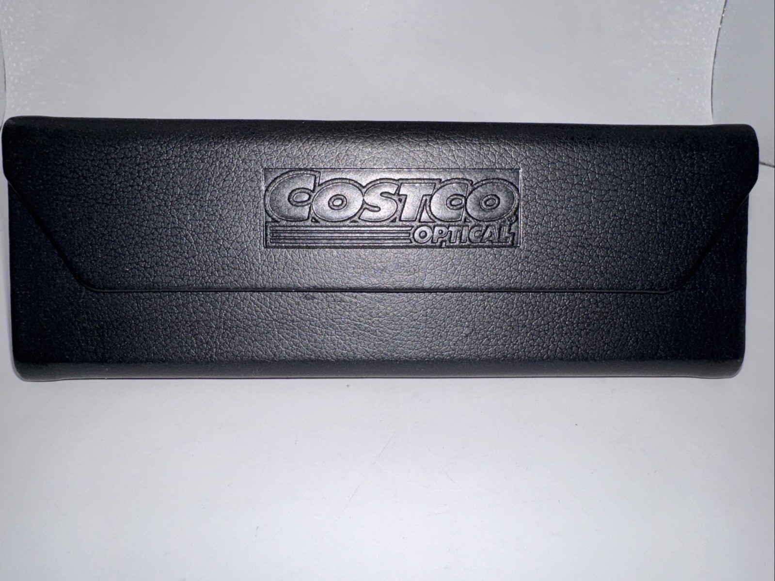 COSTCO UNISEX BLACK HARD SUNGLASSES CASE TAN FELT 1/4 X 2 1/2 X 2