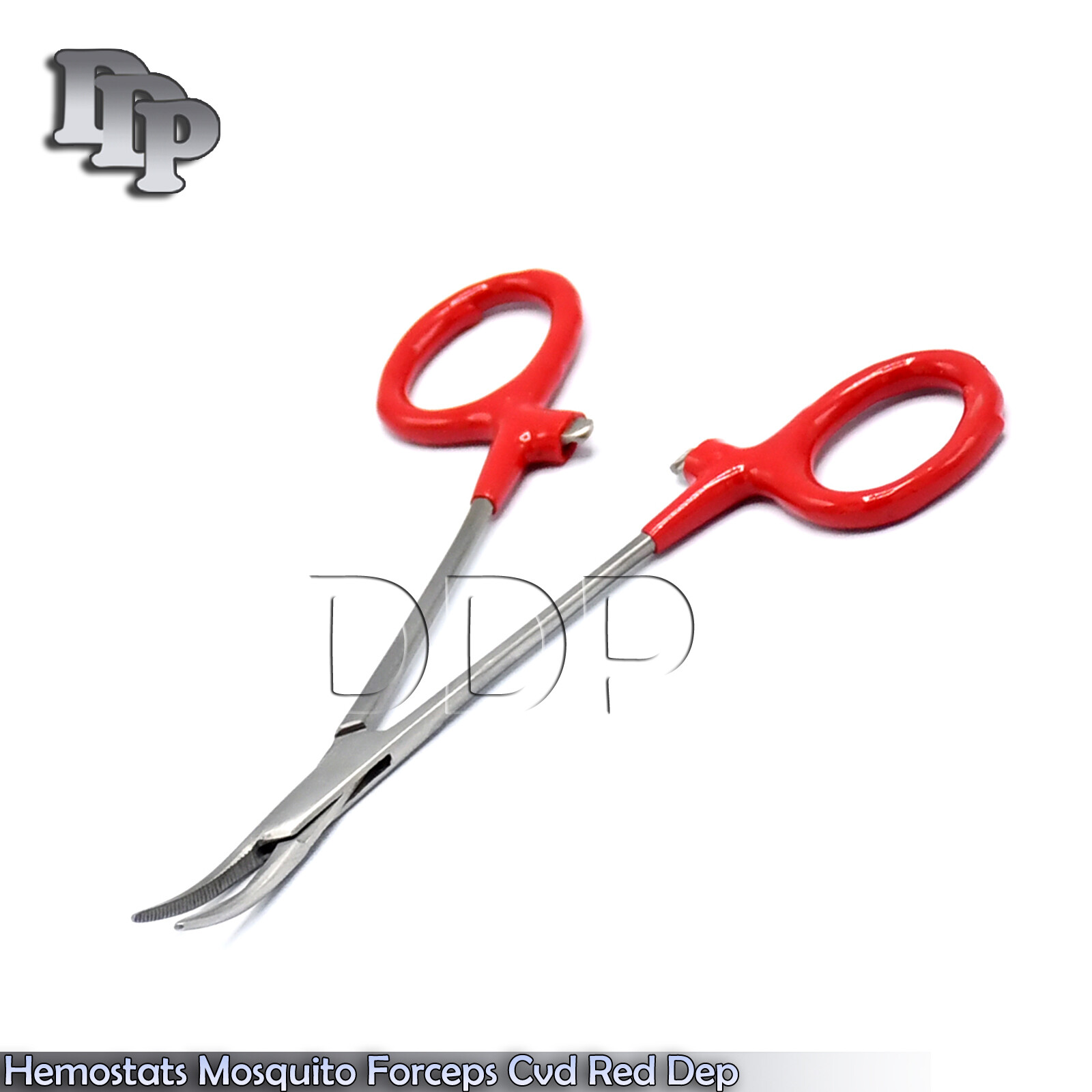 Hemostats Mosquito Forceps Surgical Instruments, Red Dep Handle 5" Curved
