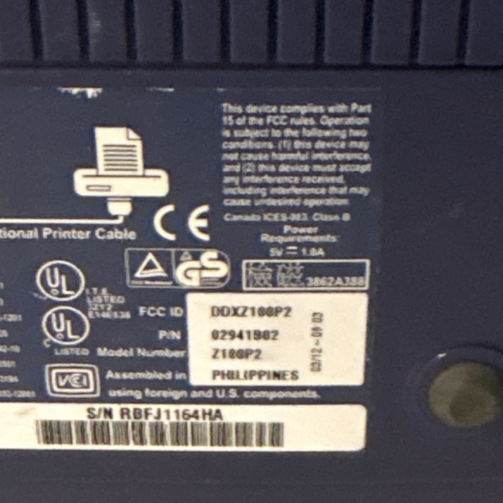 Iomega Zip 100 External Parallel Zip Drive 100MB Z100P2 Blue