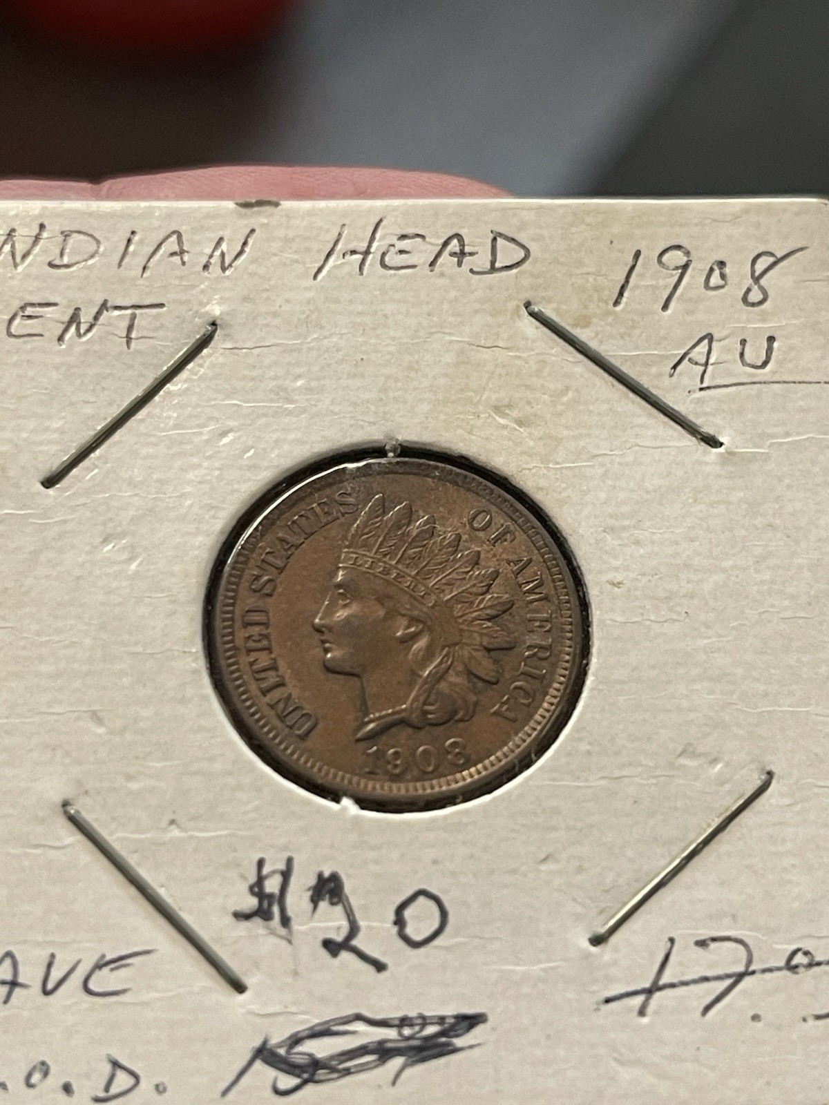 1908 indian head cent AU