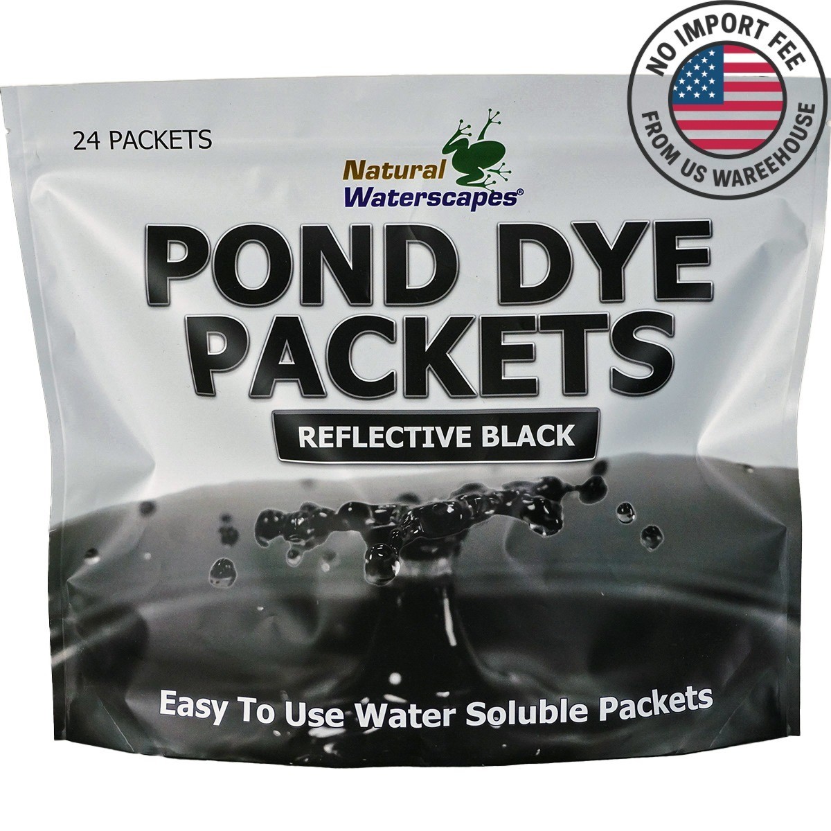 Natural Waterscapes Reflective Black Pond Dye Packets- 24 water soluble packets
