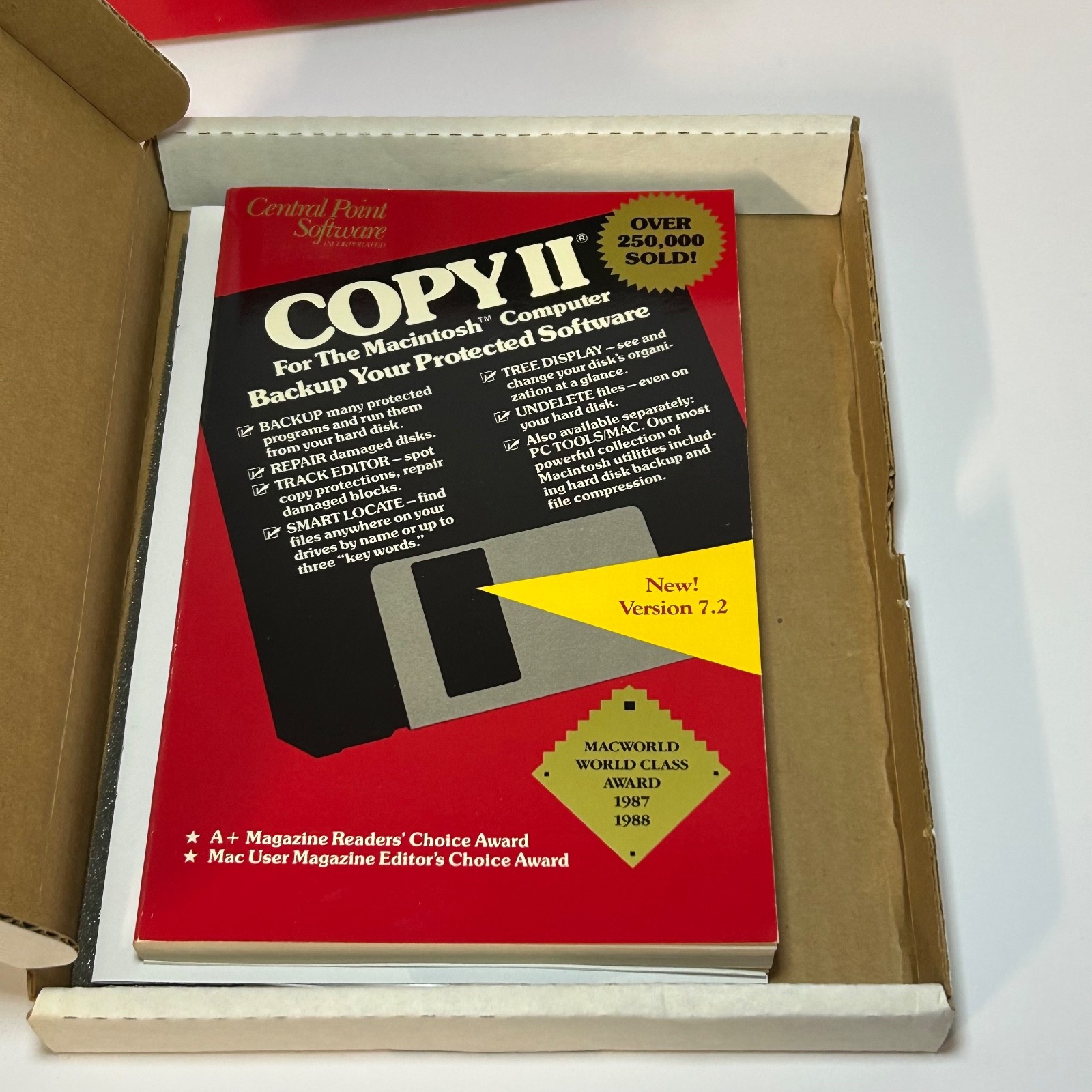 1988 COPY II Disk Tools Apple Macintosh Software Manual & Floppy Disk Ver 7.2