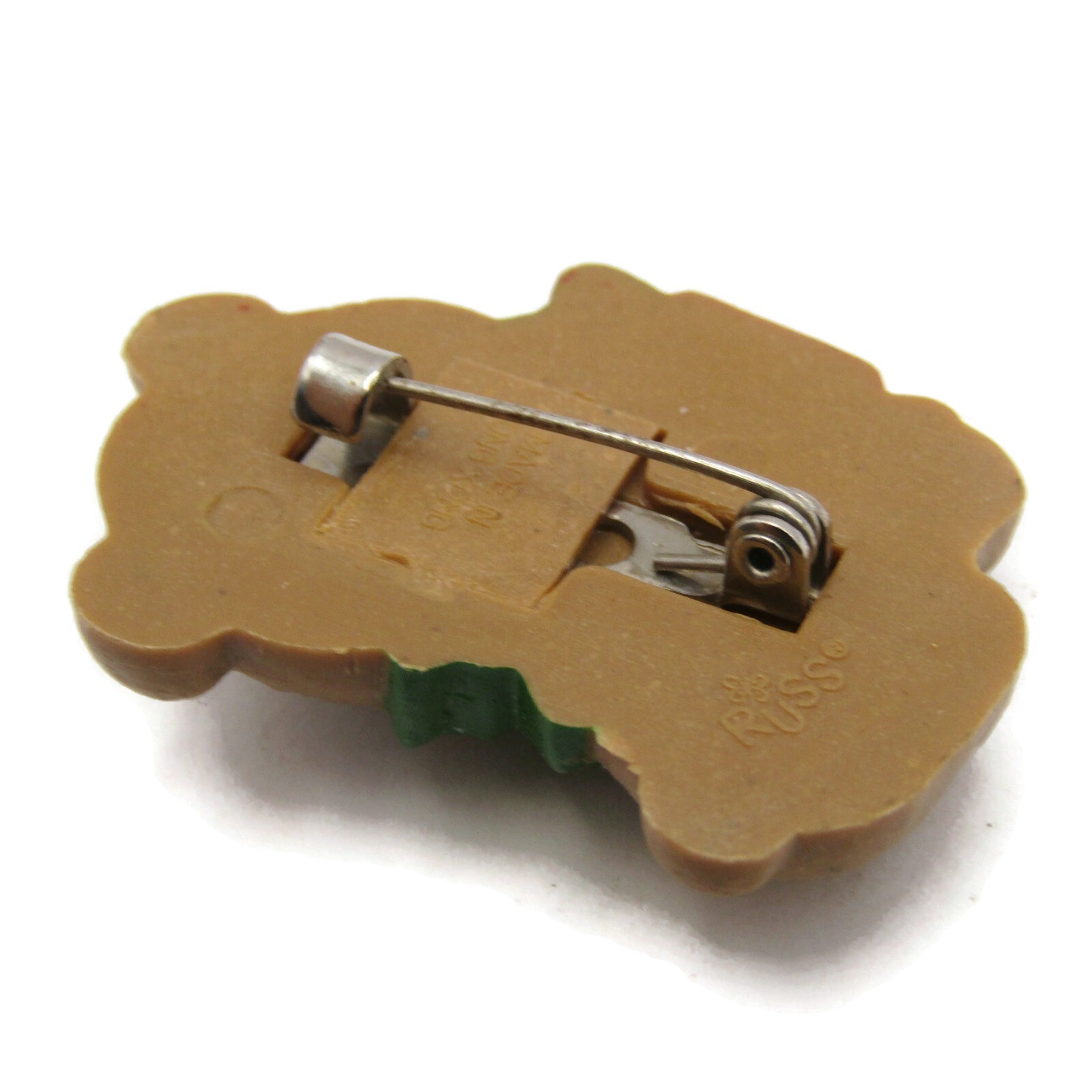 Christmas Teddy Bear Present Pin Vintage