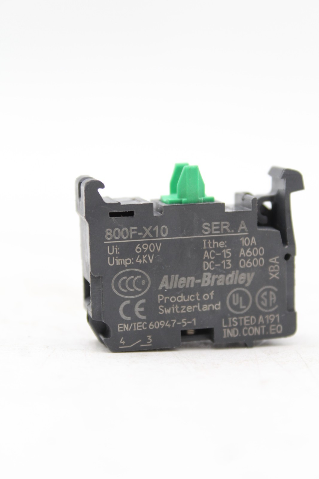 Allen Bradley 800F-X10 Contact Block