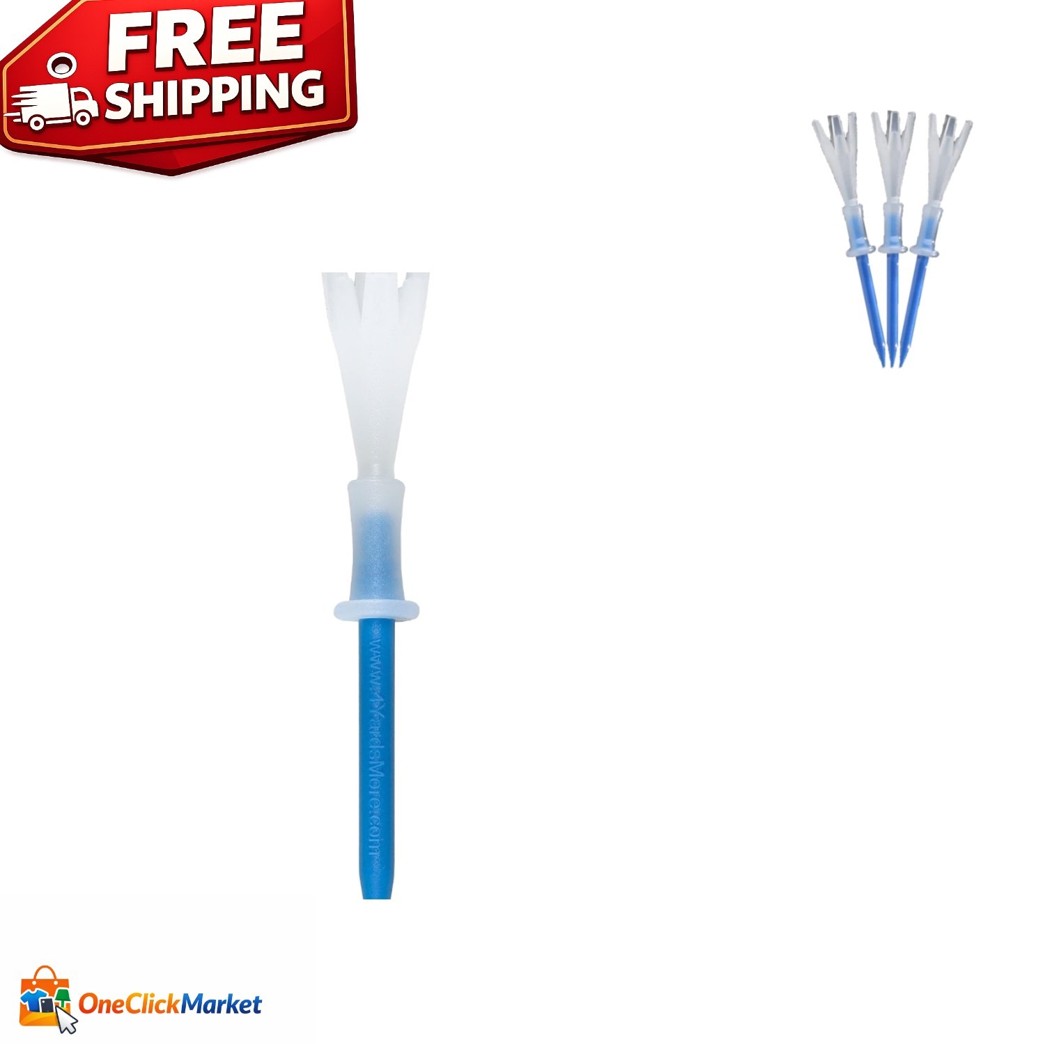 Ergonomic Golf Tees - 4 Count Pack, 3 1/4 Inch, Superior Distance Performance