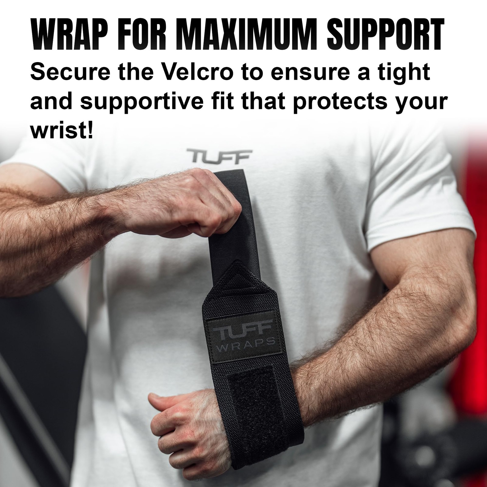 TuffWraps 16" Wrist Straps for Gym - No Thumb Loops - Powerlifting, Weightlif...
