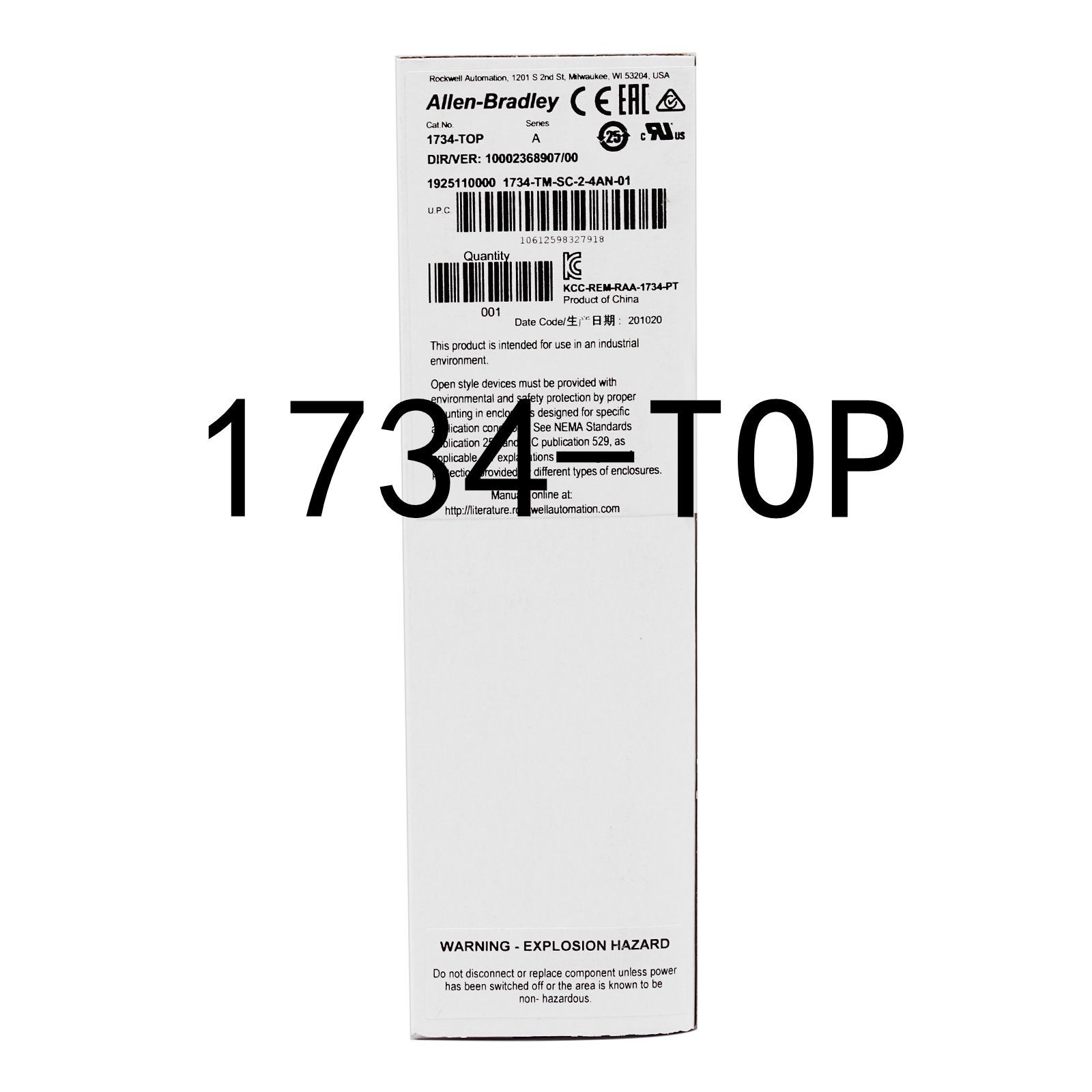 2025 New Allen-Bradley 1734-TOP POINT I/O Spring Clamp Terminal Base 1734TOP