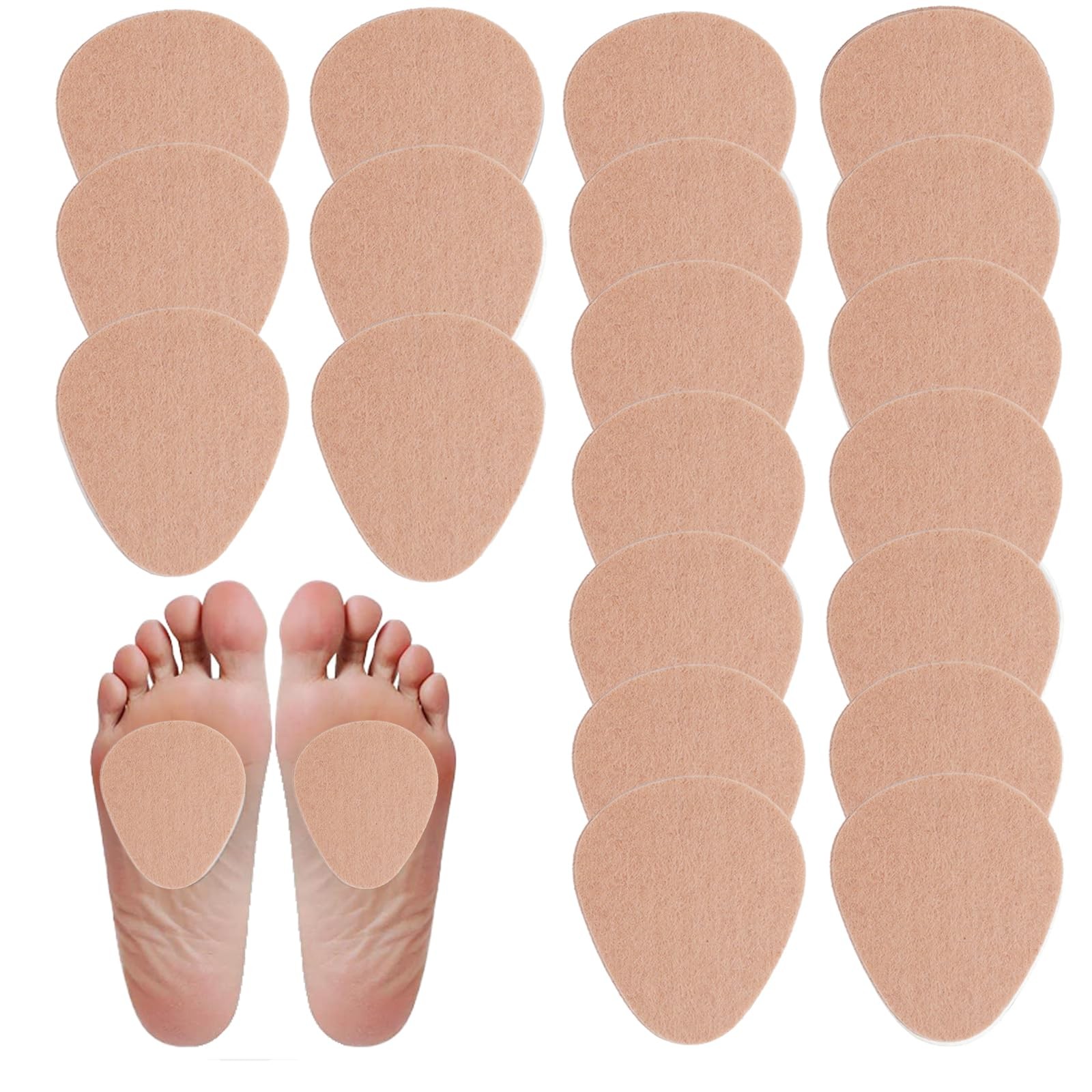 20 Pcs Metatarsal Felt Foot Pads Insert Pads Ball of Foot Cushion Pain Relief...