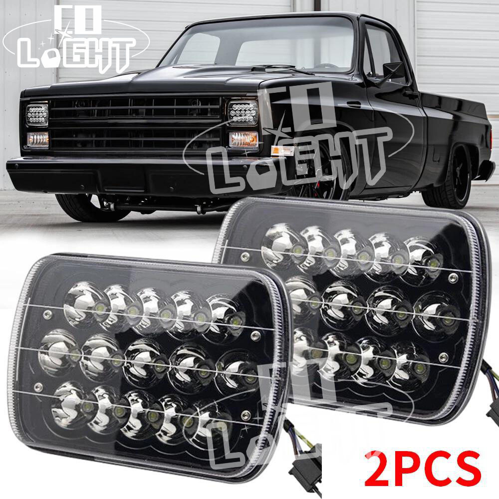 Pair 7x6 inch Led Headlights High Low Beam Fit Chevrolet C10 C20 C30 K10 K20 K30