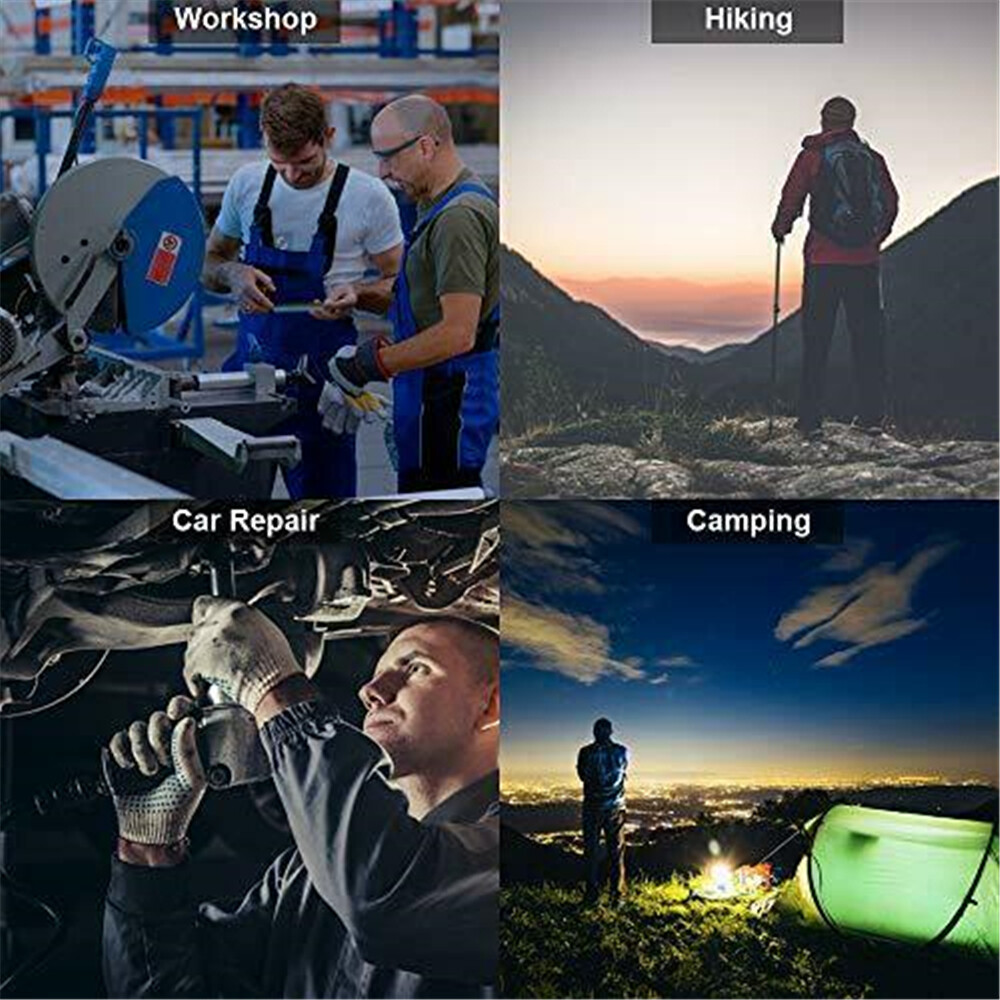2PCS Ultra Thin COB LED Work Light Mechanic Flashlight Magnetic Base+USB Cable
