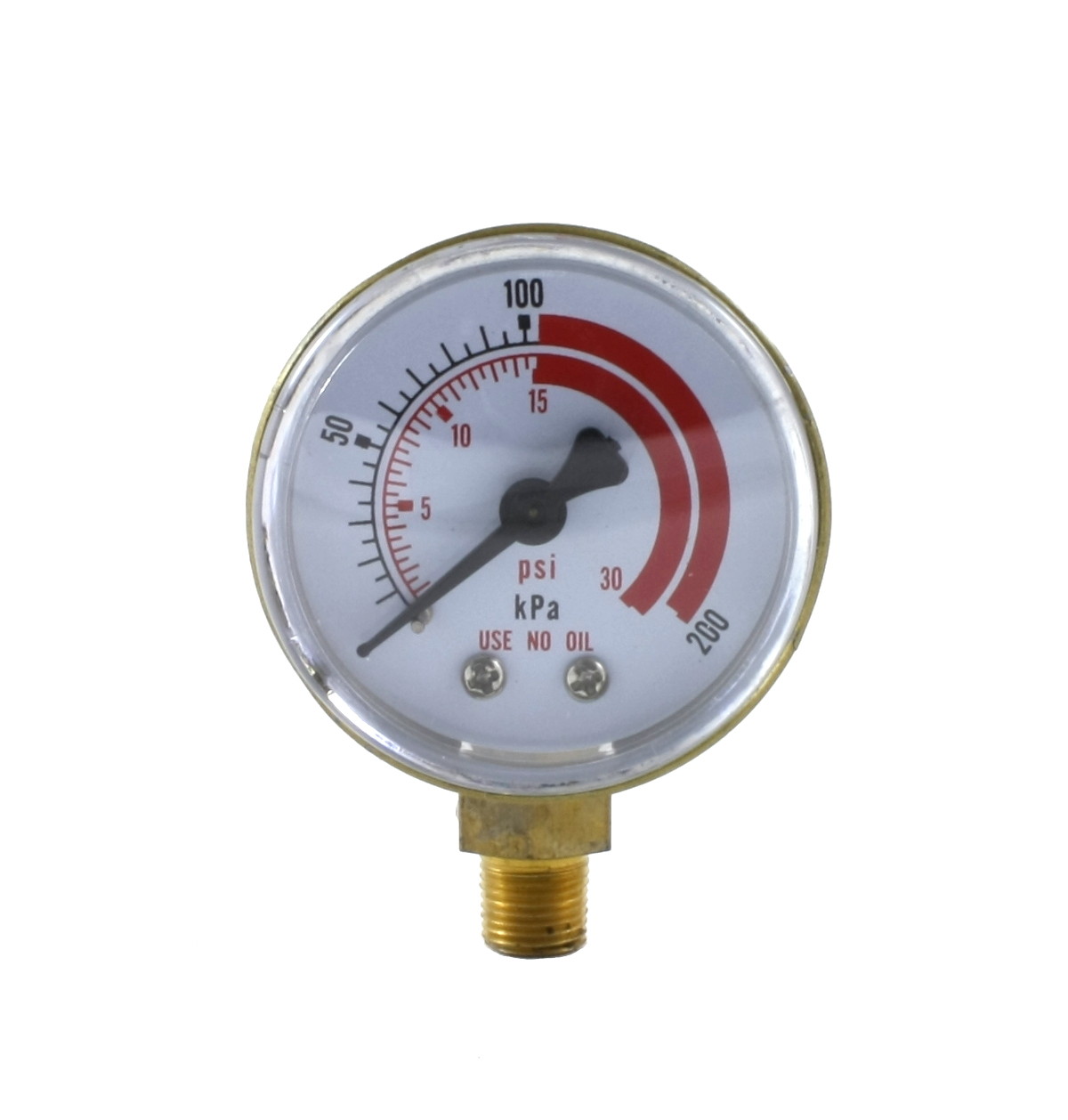 Low Pressure Gauge for Acetylene Regulator 0-30 psi 2 inches  - 1/8" NPT Thread