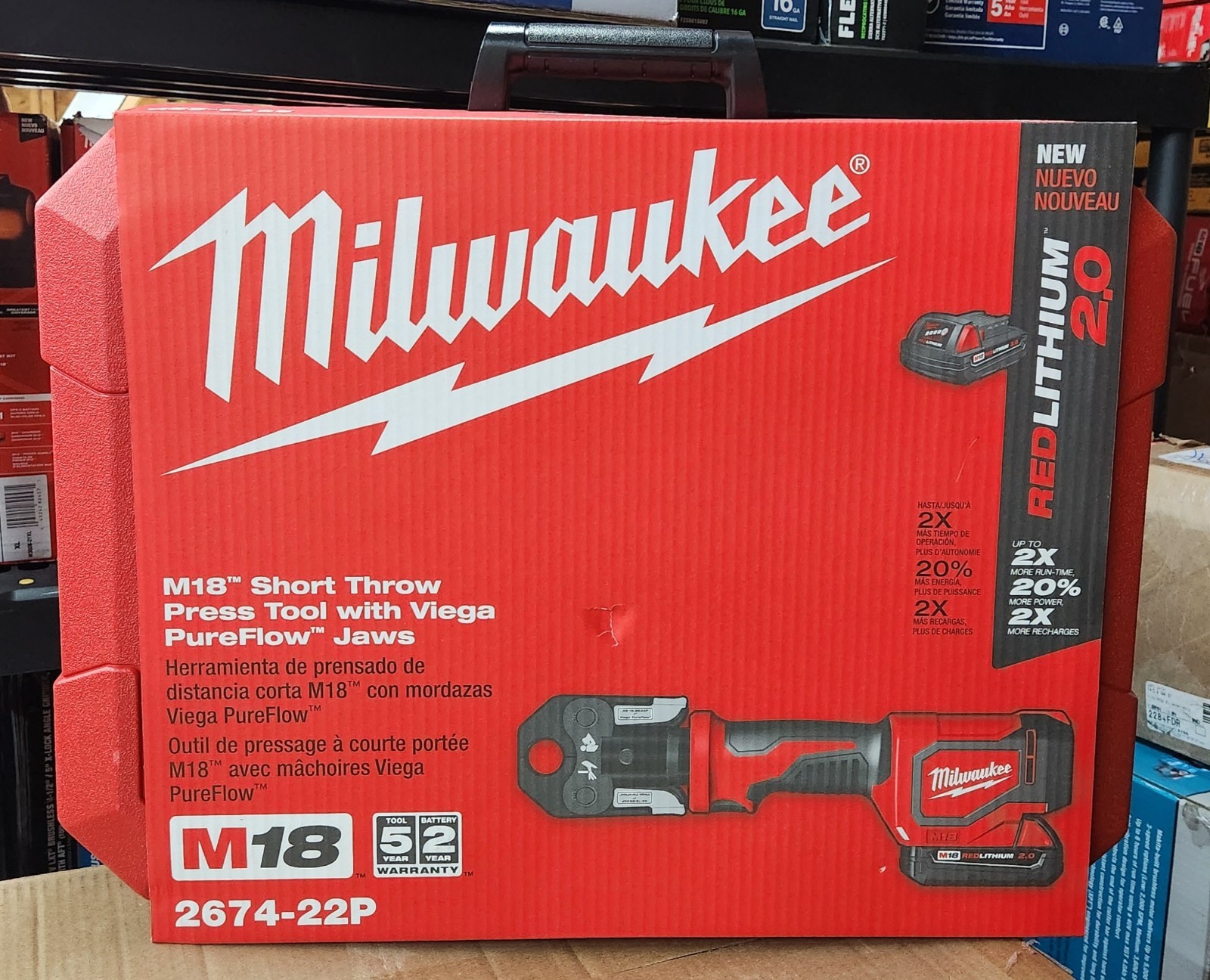 ⭐️NEW⭐️ Milwaukee M18 Short Throw PEX Press Tool Kit 2674-22P