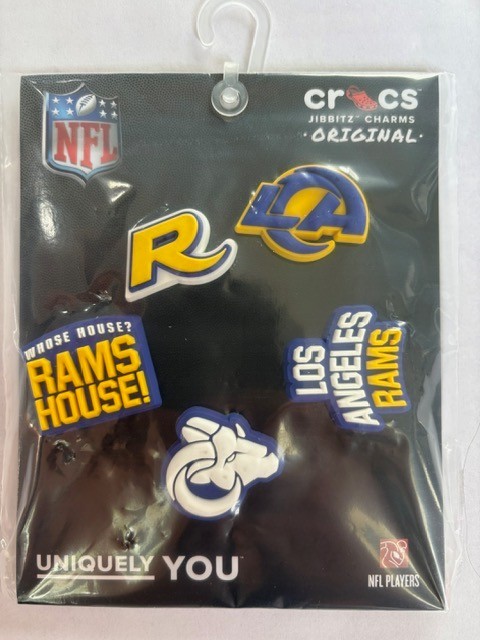 Crocs Jibbitz Los Angeles Rams NFL Shoe Charms 5-Pack Official Licensed New