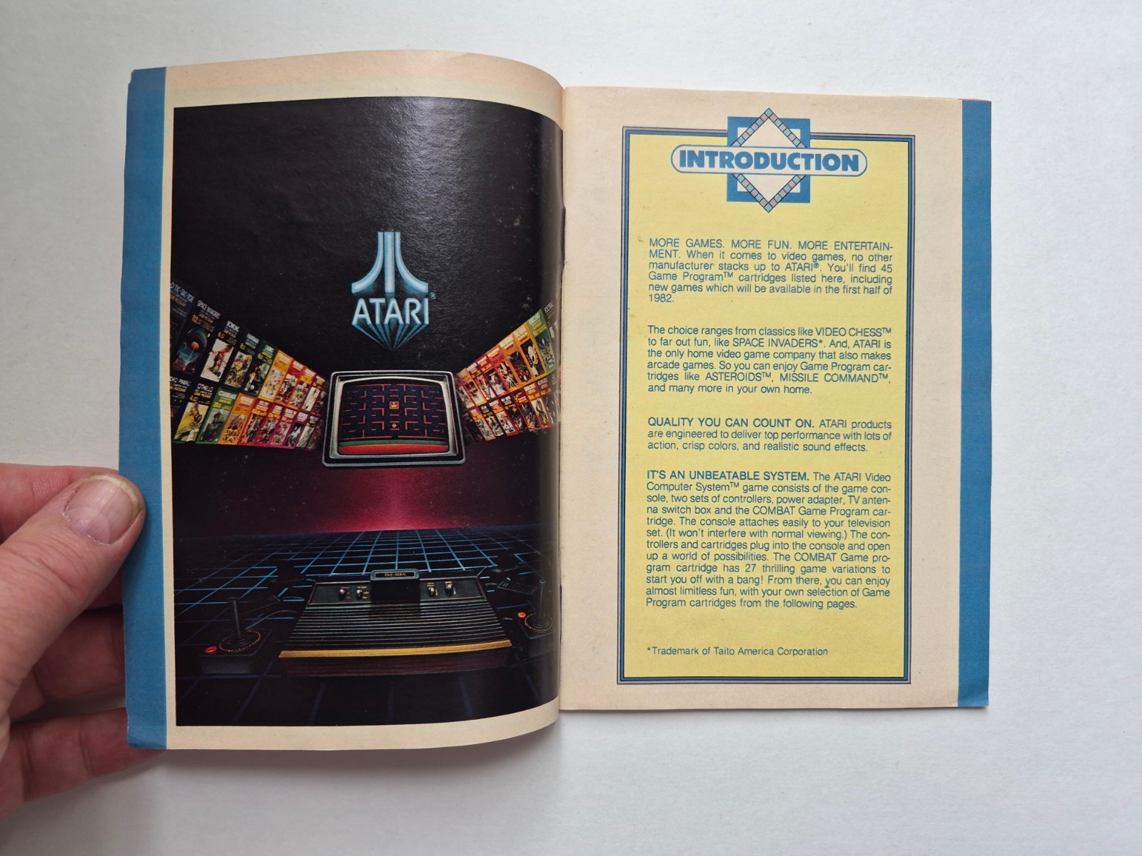 Original Vintage 1981 ATARI 2600 45 Video GAME PROGRAM CARTRIDGE CATALOG