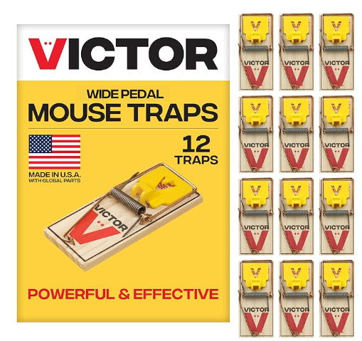 Victor M035-12 Wooden Mouse Traps Plastic Pedal 72 Count 6 Kits