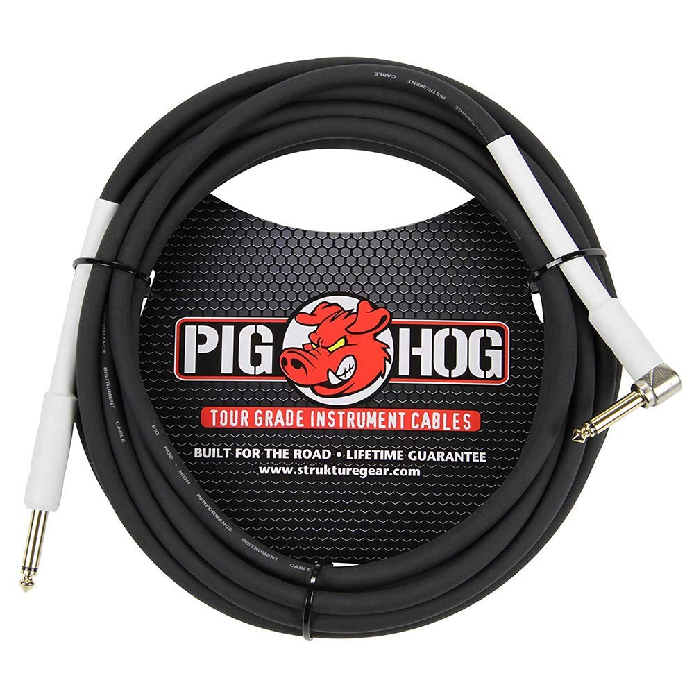 18.6' Feet High Performance Instrument Cable Black (Straight-Angled), 2-Pack