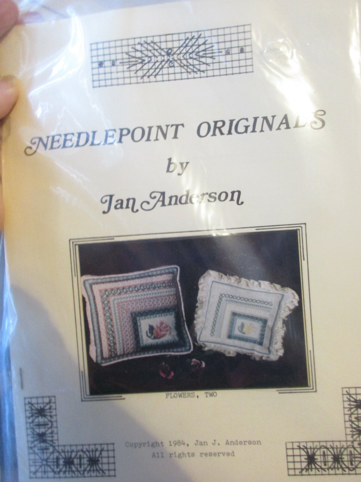 Needlepoint Originals Flowers, TWO Pattern Jan Anderson