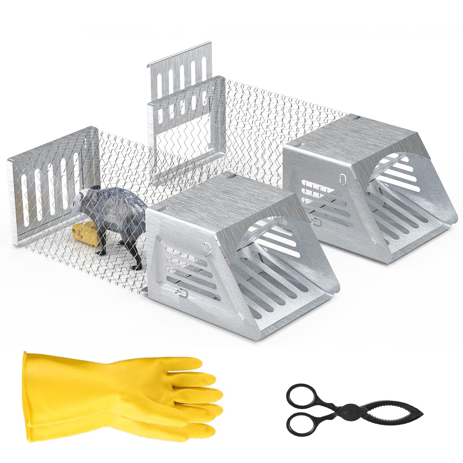 2Pcs Rat Trap Humane Live Chipmunk Cage Traps for Mouse Traps Work for Indoor