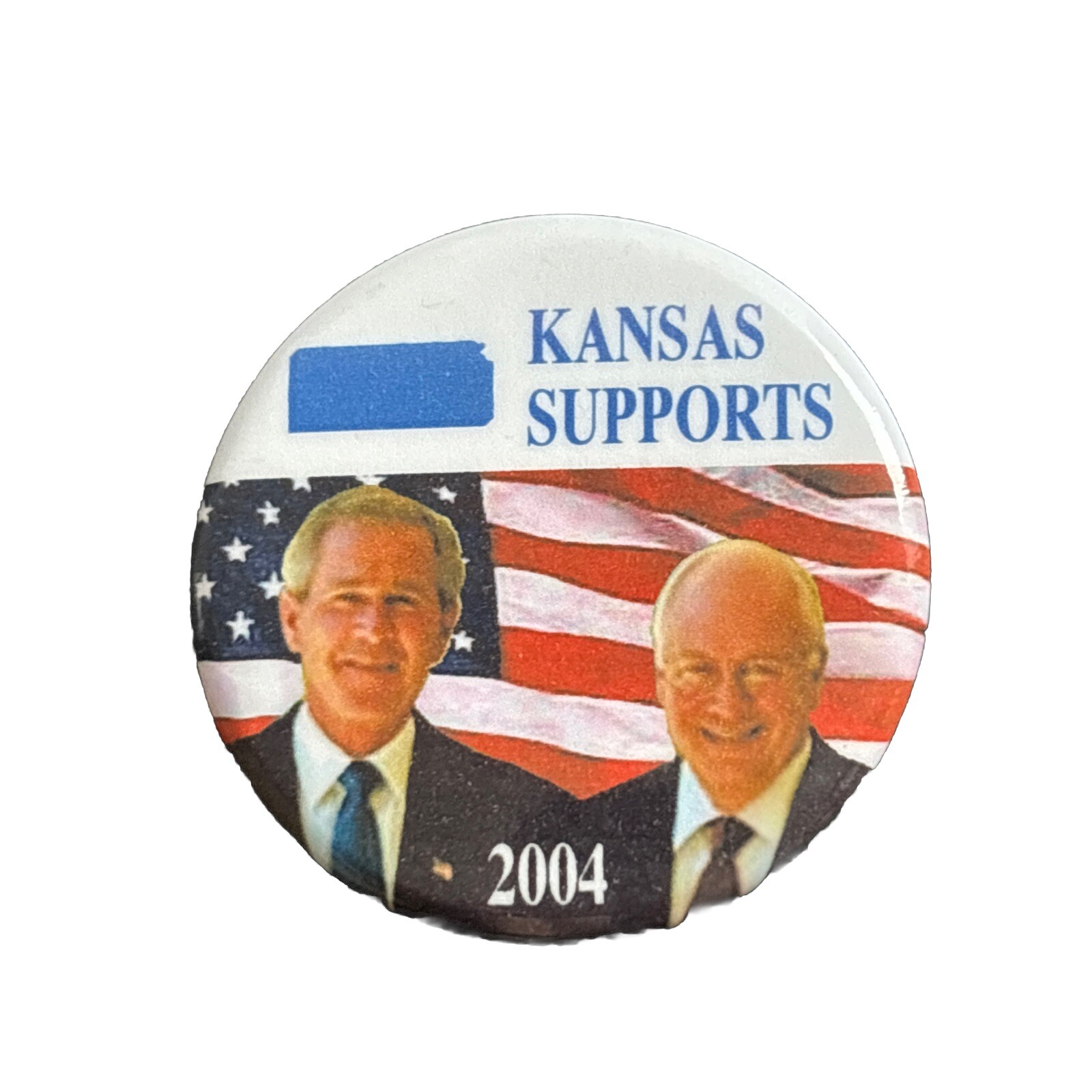 2004 George W. Bush for President Kansas 50 State Pin 1.75" Button Cheney
