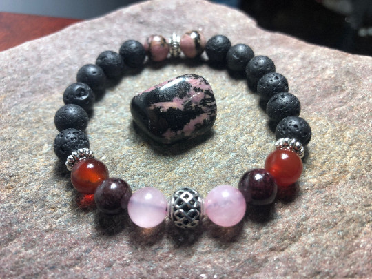 Heart Chakra Love gemstone beaded bracelet Crystal healing Jewelry Rose Quartz