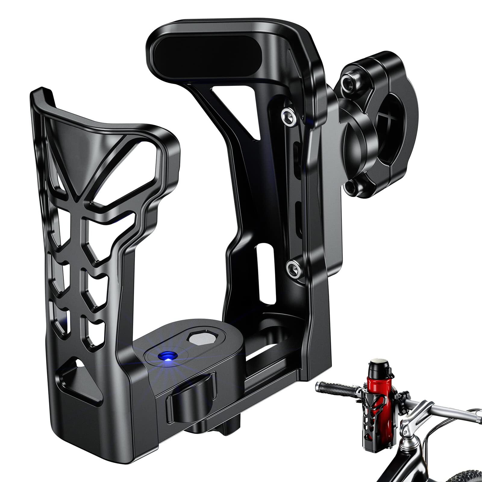 Motorcycle Cup Holder Upgraded Bike Cup Holder With Atmosphere Light 360 Rotatio