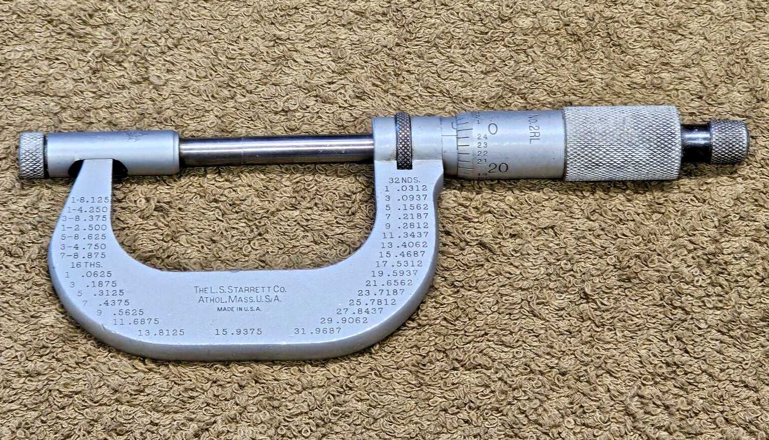 Starrett Outside Micrometer 1-2" Machinist 212 Attachment Mechanical Tool USA