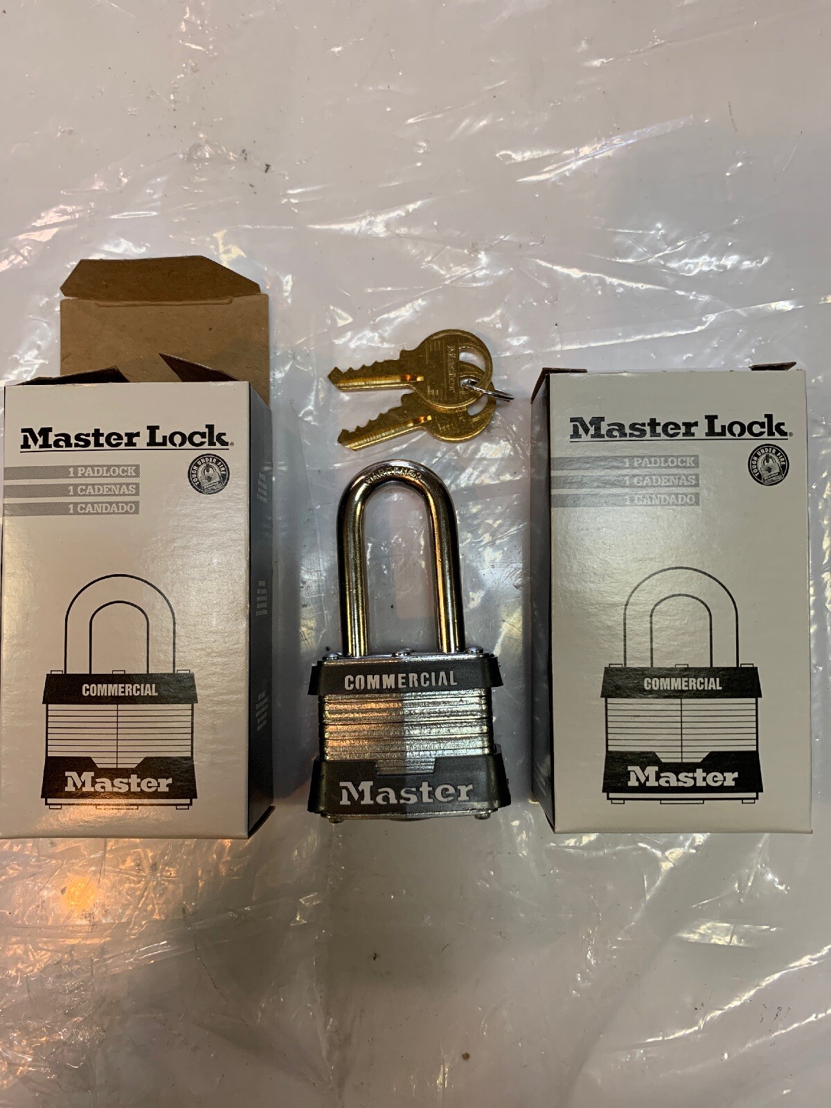 Lot Of 2 Master Lock 3LF Keyed Padlock, Different, 1-9/16"W Brand New