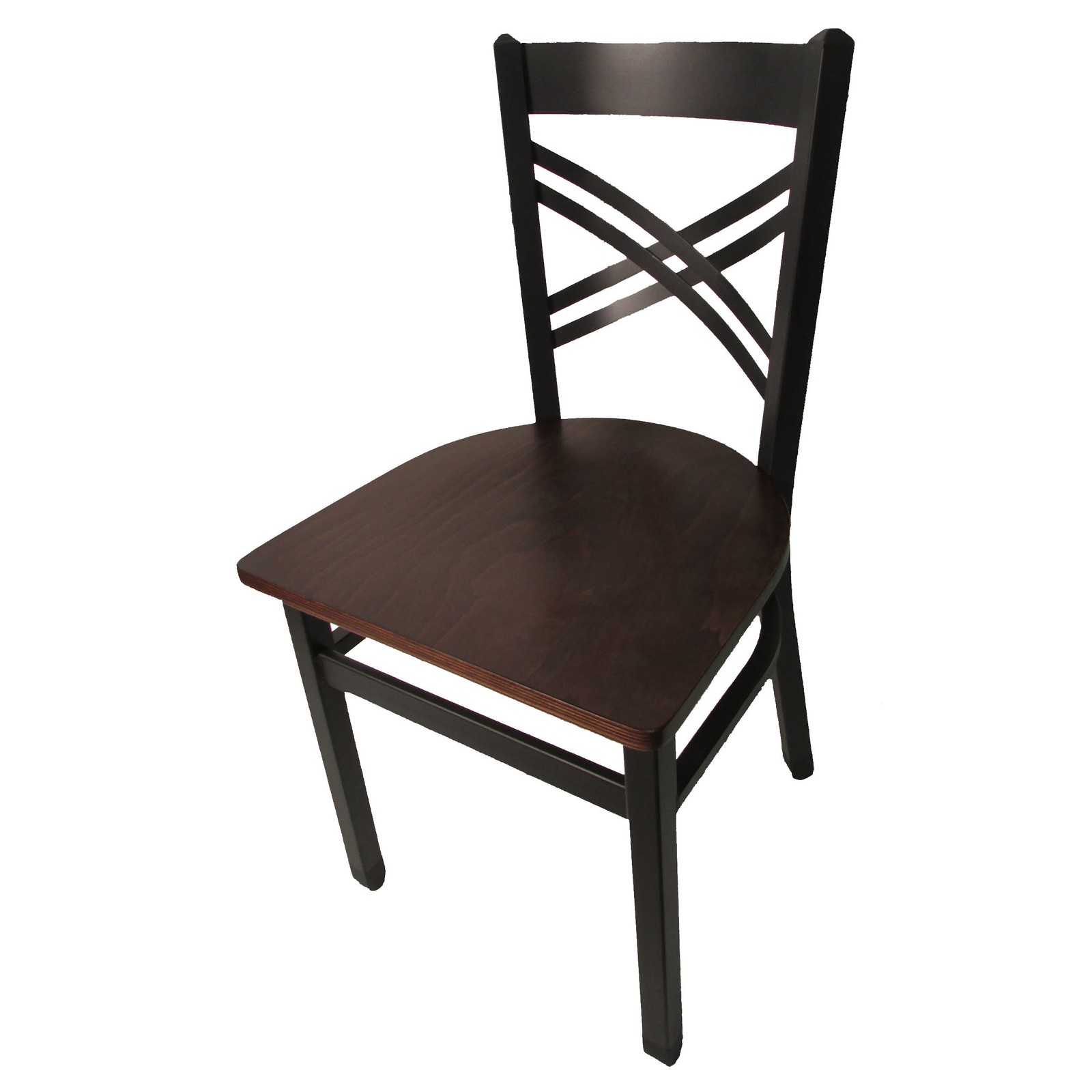 Oak Street Mfg SL2130WA Crossback Chair w/Walnut Wood Seat