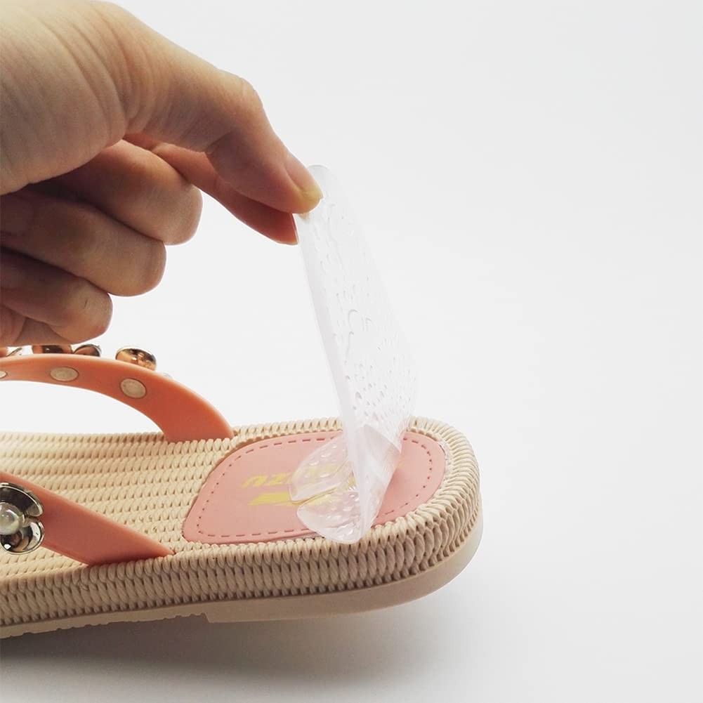 3 Pairs Clear Butterfly Pattern Silicone Thong Sandal Forefoot Insoles Pads F...