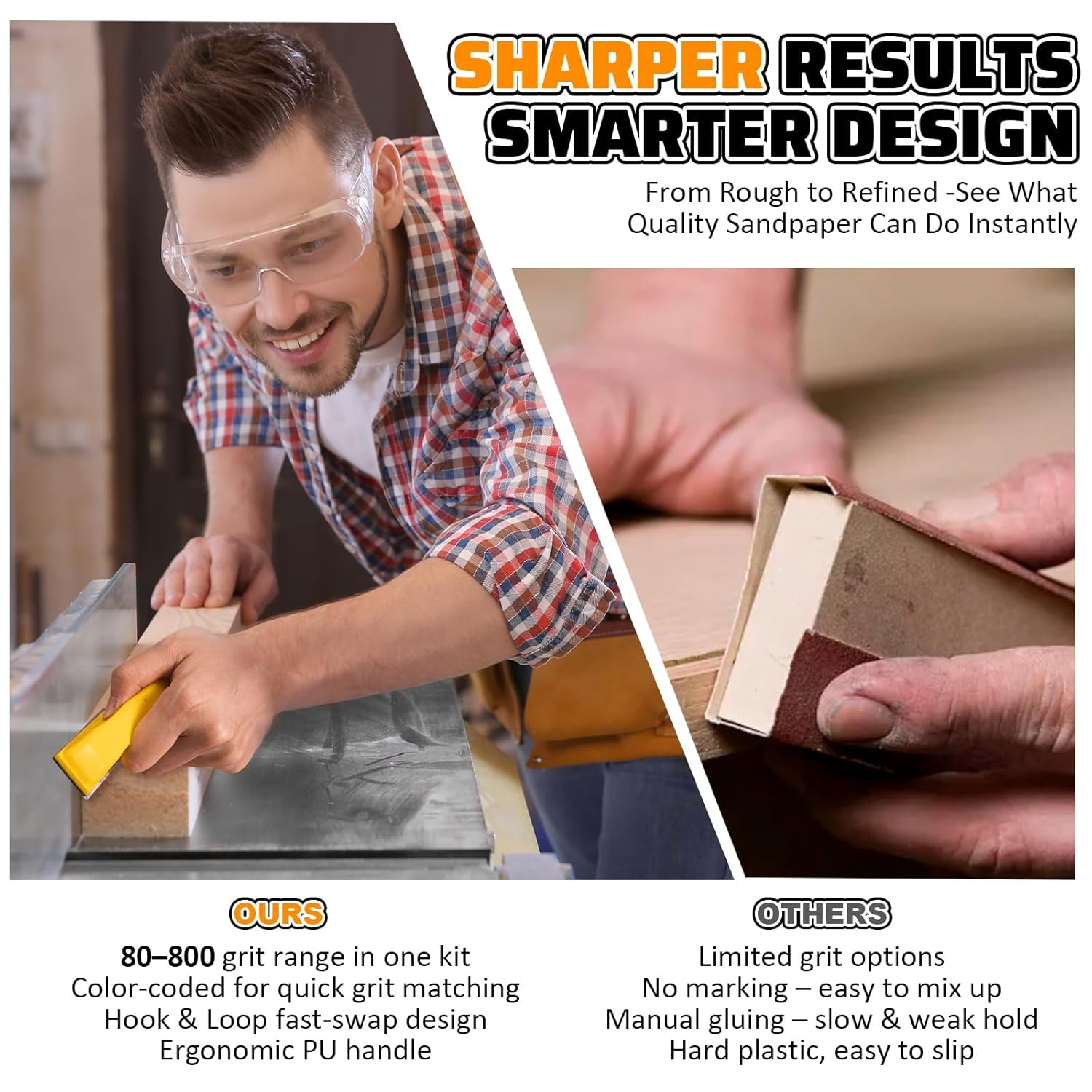54PCS Premium Micro Sander, Detail & Mini Sander Block – Precision Small Hand...