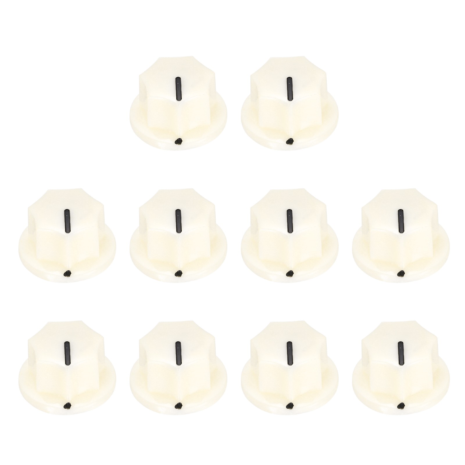 10Pcs ABS and Copper Potentiometer Knobs 1/4" Volume Control Top Hats Beige