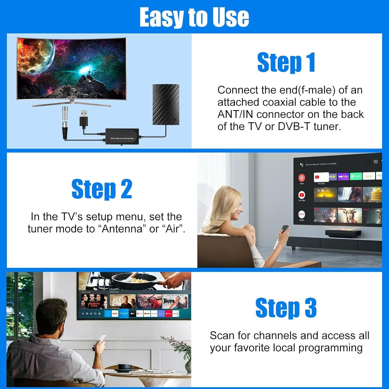 TV Antenna 5600 Miles Digital HDTV Amplified 4K 1080P Waterproof Outdoor Indoor