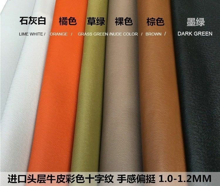 Taiga First layer leather material cross pattern cowhide for Leathercraft Color