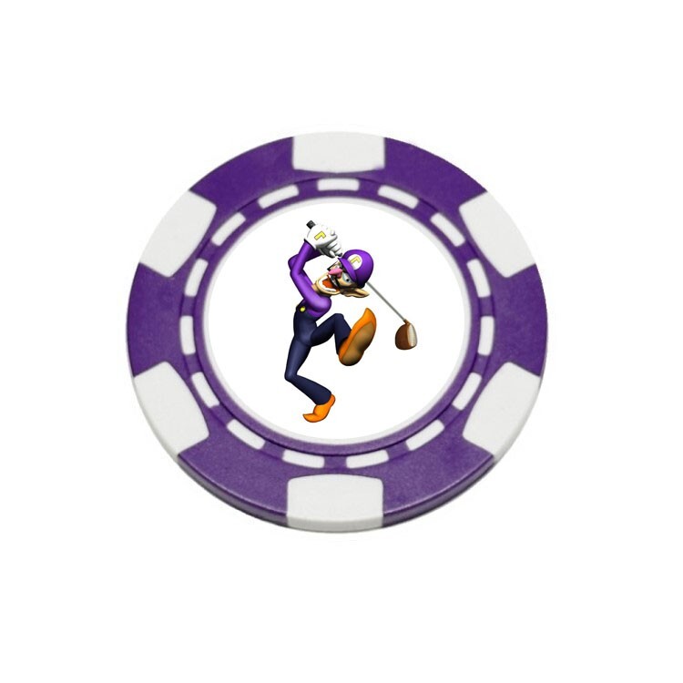 Waluigi Super Mario Nintendo Clay Poker Chip Golf Ball Marker Card Guard