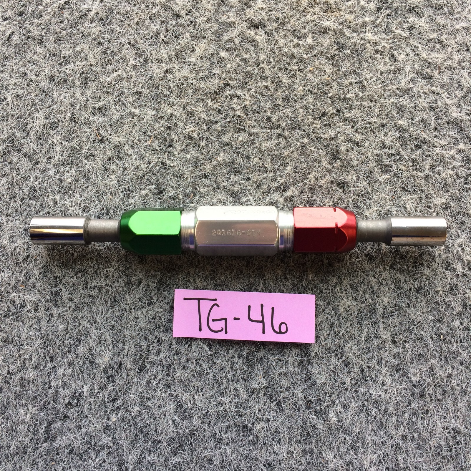 Aluminum Double End Hex Plug Gage 201616-01M NoGo .6297 Go .6289 CNC BIT