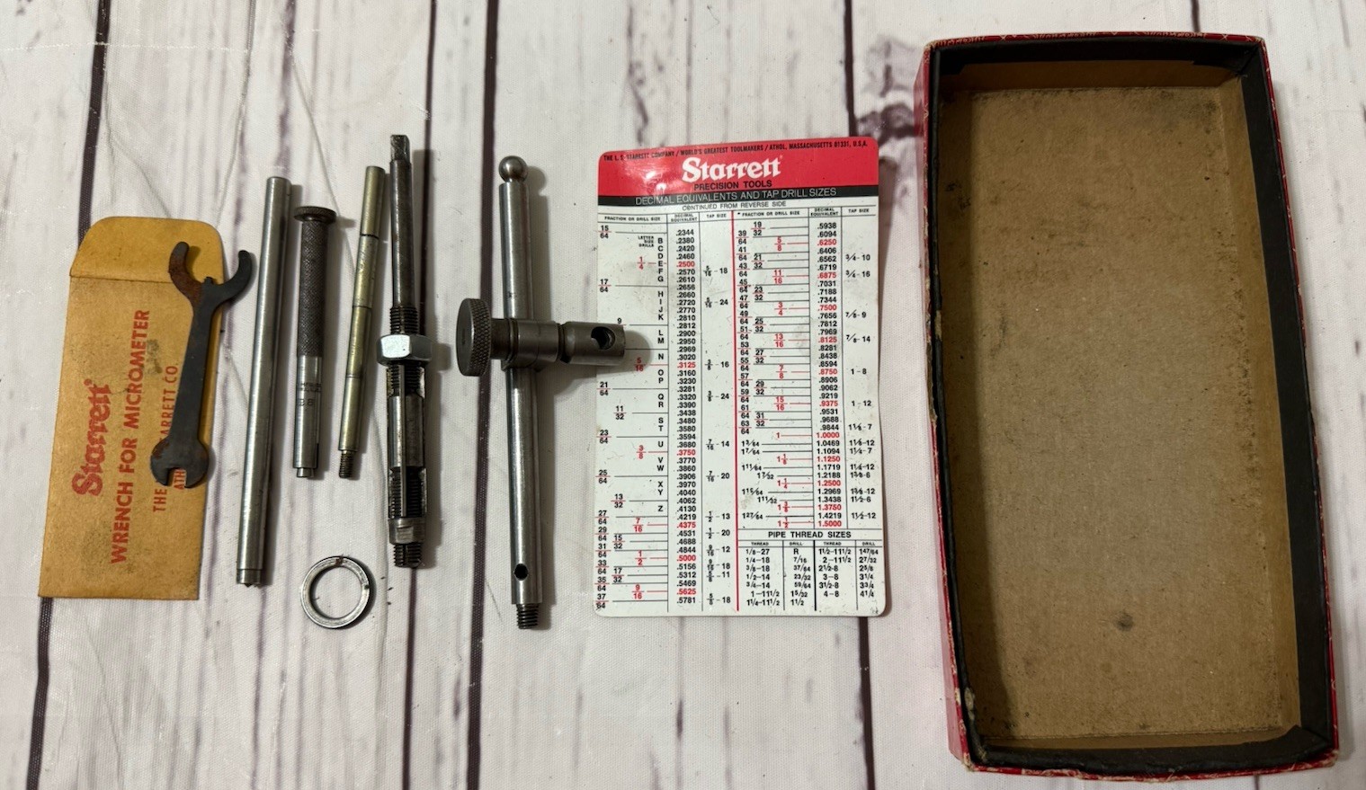 Starrett Inside Micrometer Set With Rods Wrench And Original Box