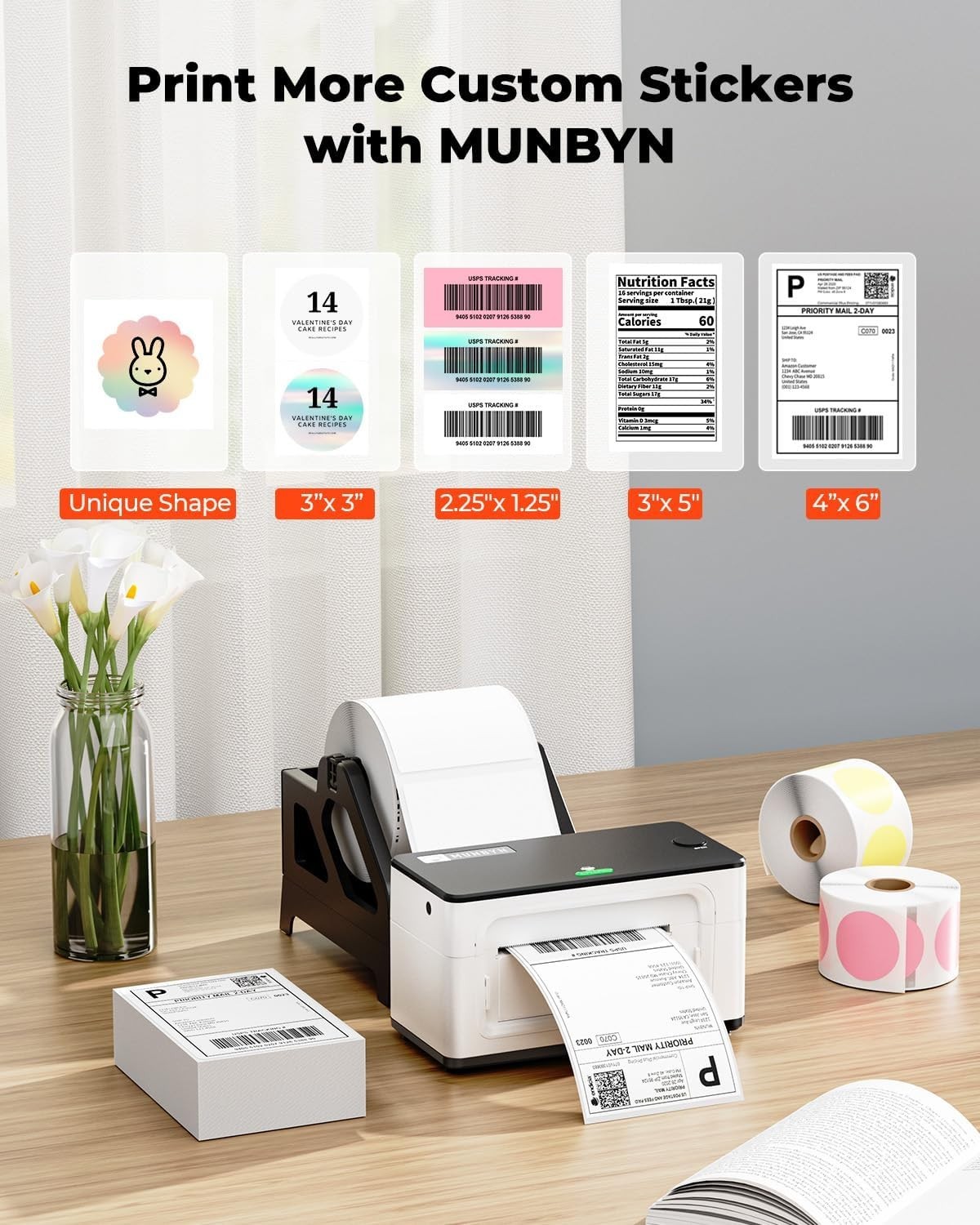 Bluetooth Thermal Label Printer 941BP, Wireless 300DPI
