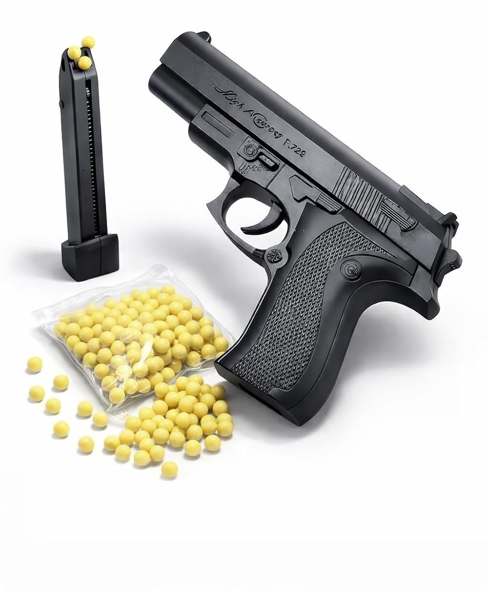 P729 BB Toy Pistol with 200 BB Balls High Precision Plastic Shooting Toy Gun