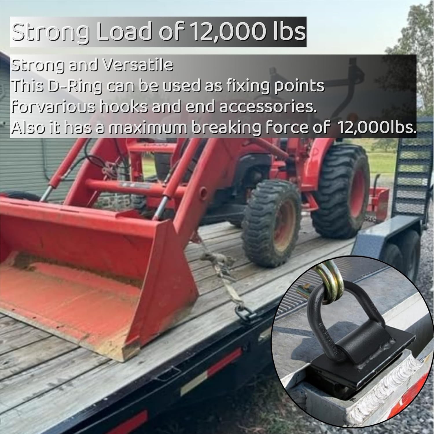 12000lbs Removable Stake Pocket D-Ring Tie Down for Trailer Truck Flatbed