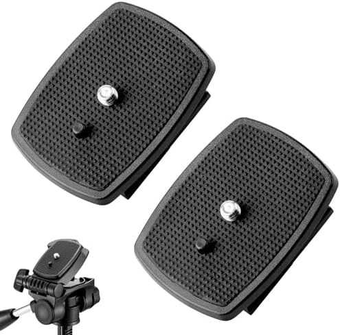 2-Pack Universal 43x43mm Quick Release Plate Set for Velbon Tripods, Compatible