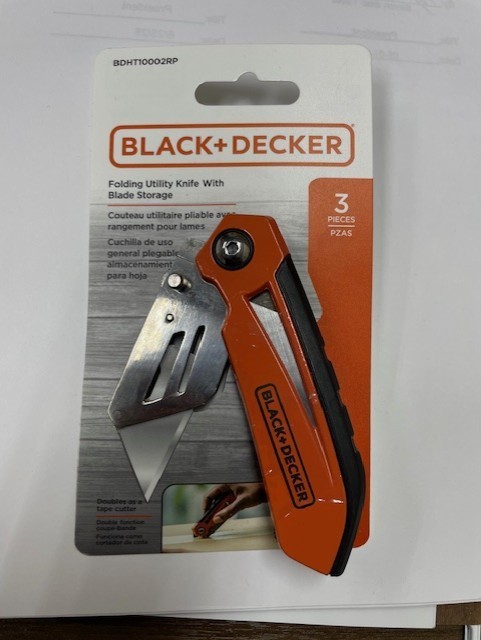 Folding Box Cutter (2-pack) Utility Pocket Knife with Blade Storage BDHT10002RP