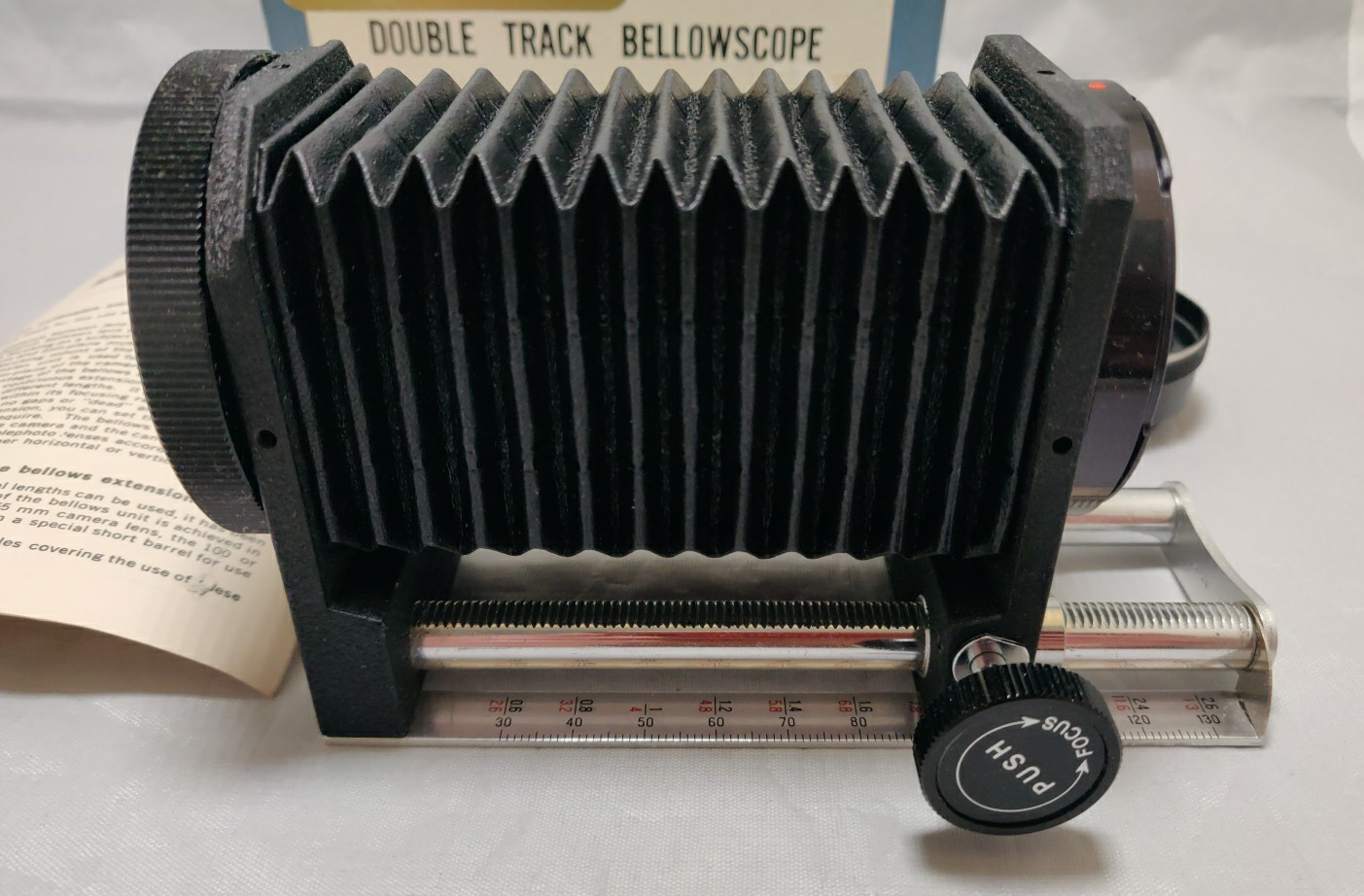 Vintage Venus 5" Double Track Bellowscope for Canon with Scale