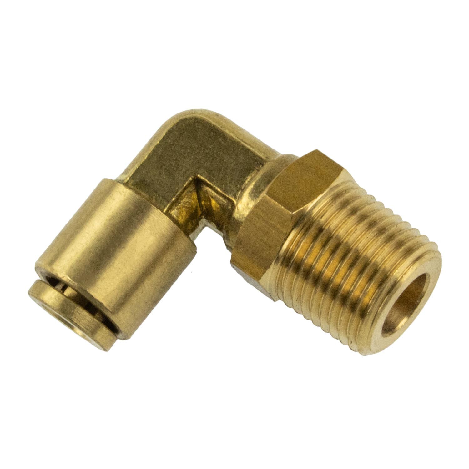 PUSH-TO-CONNECT FITTING SWIVEL ELBOW 90 - FITS 1/4" AIR TUBING - 3/8" NPT MALE