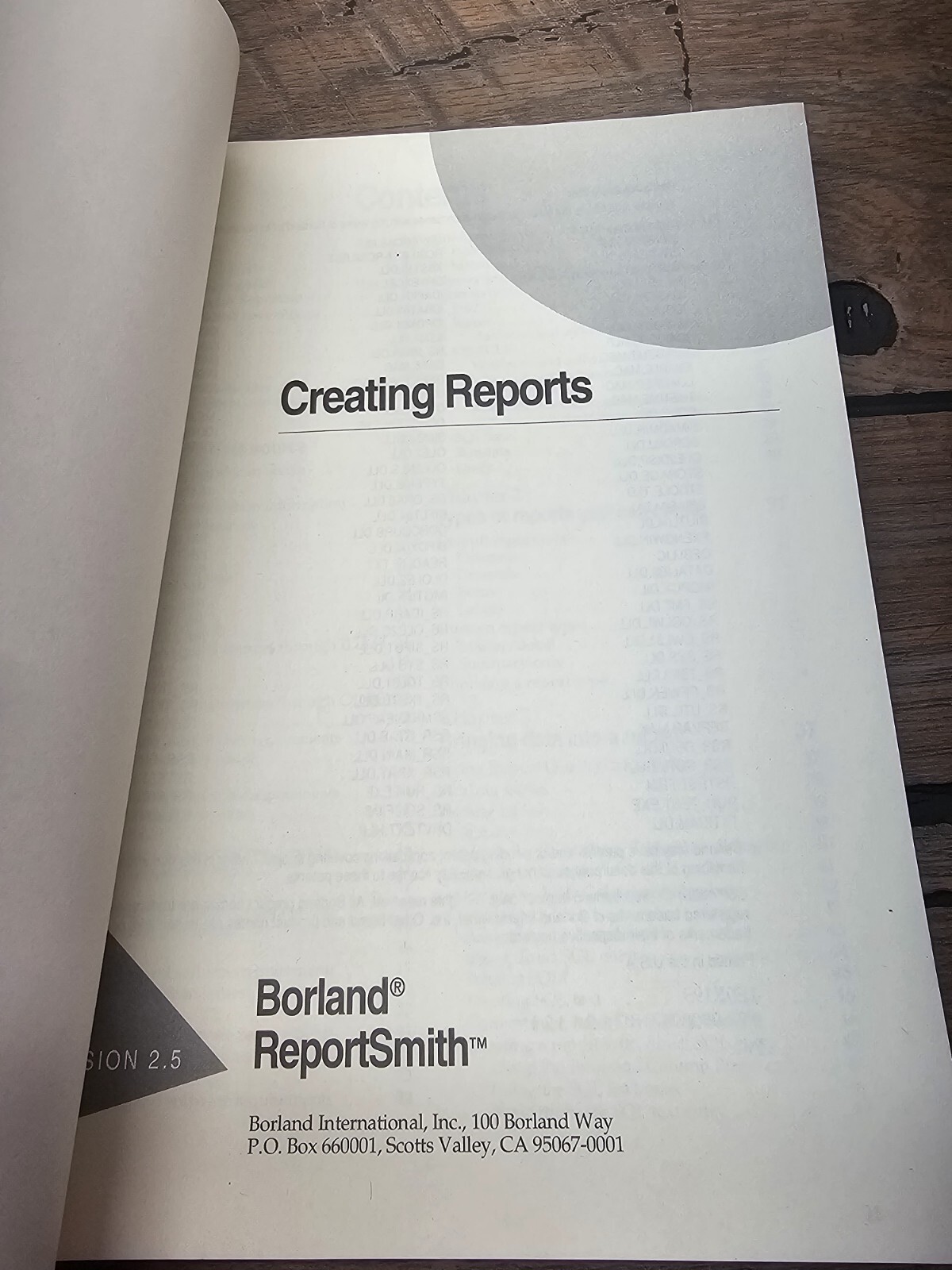 Borland Report Smith For Windows Creating Reports 2.5 Version