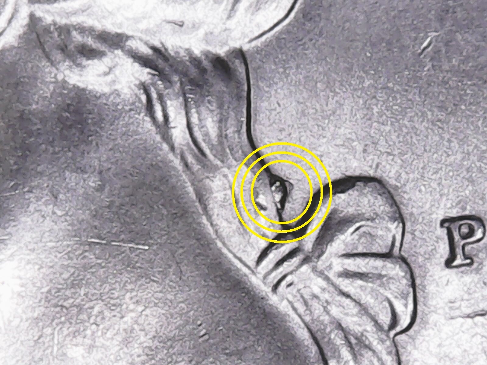 2021 P Crossing the Delaware Quarter with Feeder Finger Scrapes and Die Chips.