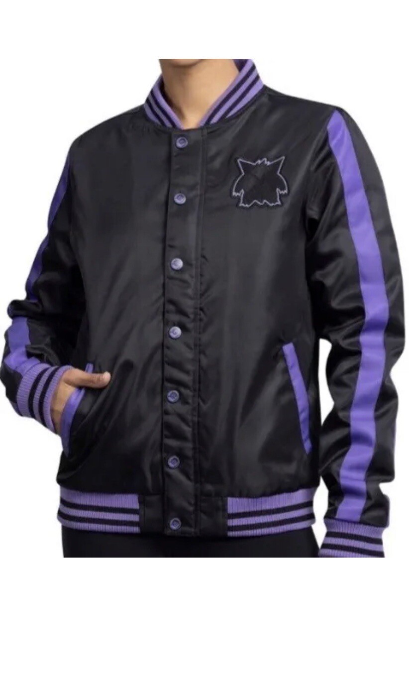 Gengar Pokémon Jacket Black Insulated Snap-Down Jacket - Adult MEDIUM New W/tags