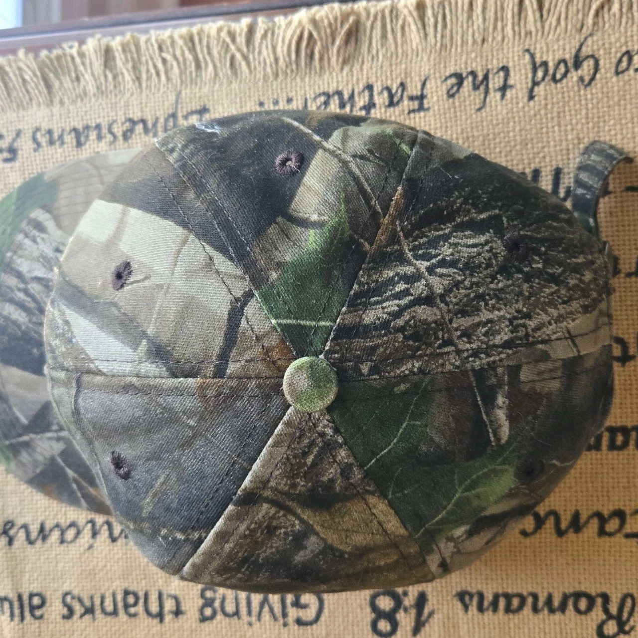 Vtg Team Realtree Paramount Outdoors Camouflage Strapback Cap Made In USA