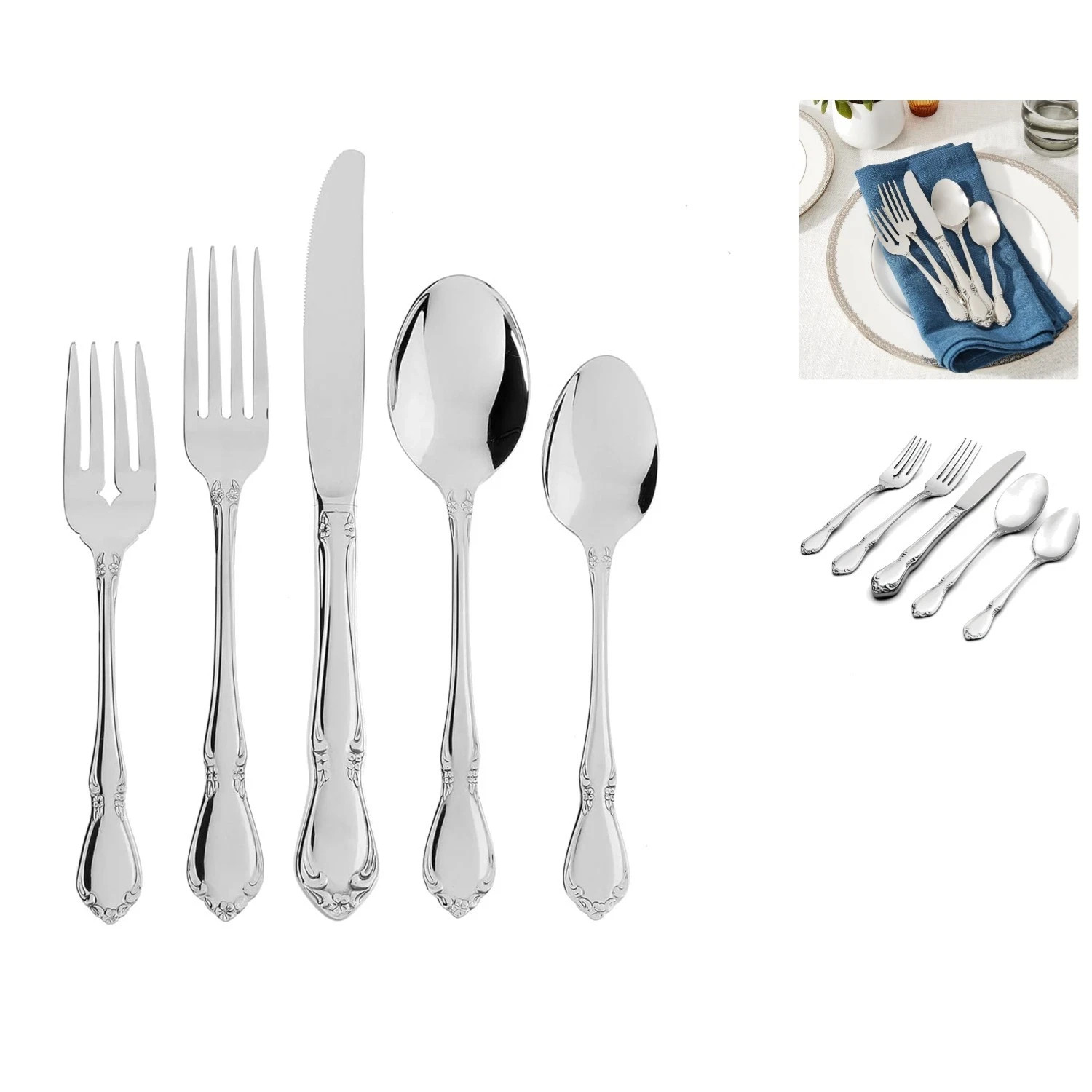 Chateau 5-Piece Fine Flatware Set in Stainless Steel - Service for 1