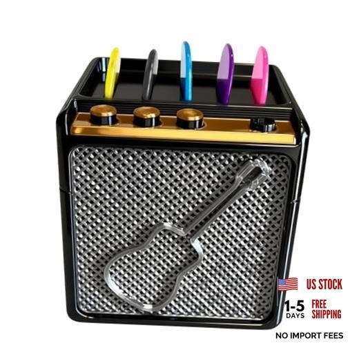 DKE&YMQ Mini Guitar Amp Pick Holder Box – Guitar Pick Storage Case Holds 5